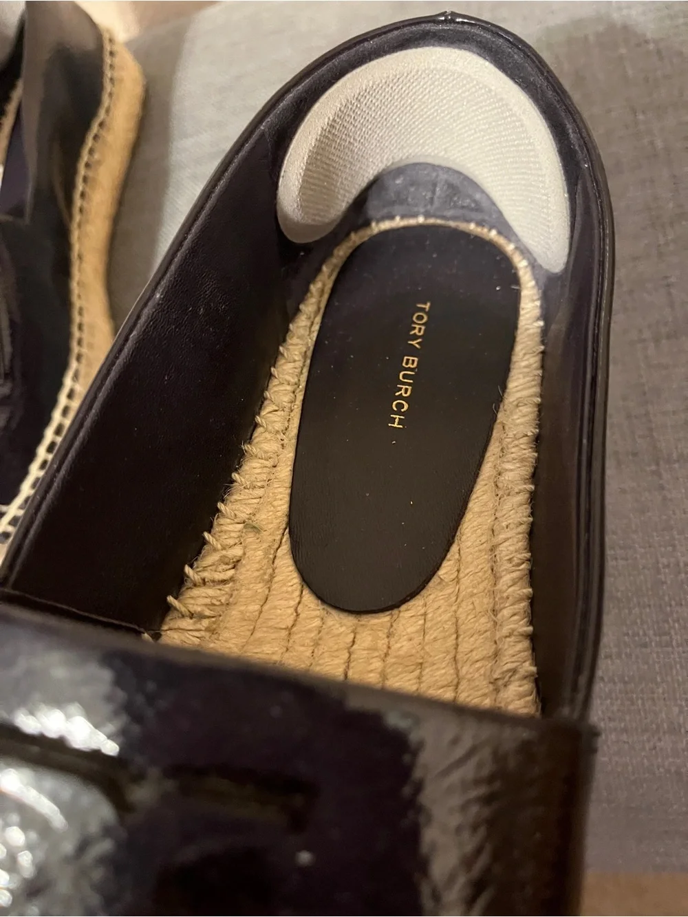Sz 9 Tory Burch Purple Patent Leather Ines Espadrille Flats
